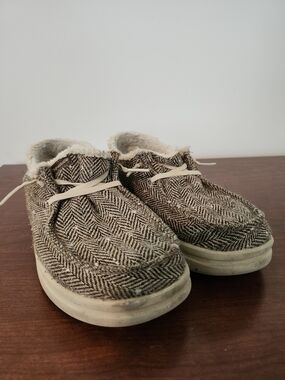 Hey Dude Wendy Sparkle Faux Fur Slip On Shoes